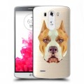 Полупрозрачный дизайнерский пластиковый чехол для LG G3 (Dual-LTE) Прозрачные собаки