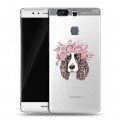 Полупрозрачный дизайнерский пластиковый чехол для Huawei P9 Plus Прозрачные собаки