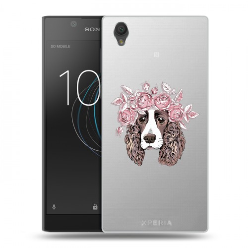 Полупрозрачный дизайнерский пластиковый чехол для Sony Xperia L1 Прозрачные собаки