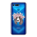 Полупрозрачный дизайнерский пластиковый чехол для Huawei Honor View 20 Прозрачные собаки