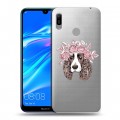 Полупрозрачный дизайнерский пластиковый чехол для Huawei Y6 (2019) Прозрачные собаки