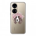 Полупрозрачный дизайнерский силиконовый чехол для Huawei P50 Pro Прозрачные собаки