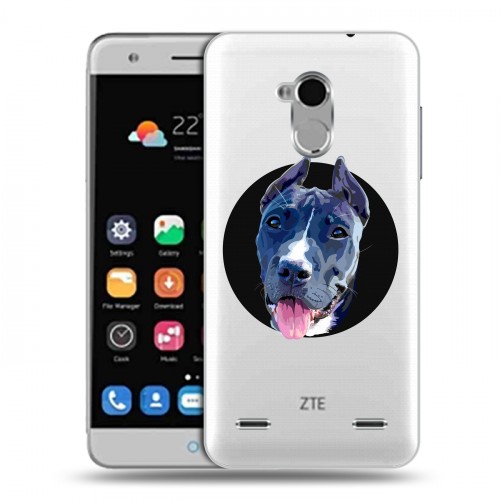 Полупрозрачный дизайнерский пластиковый чехол для ZTE Blade V7 Lite Прозрачные собаки