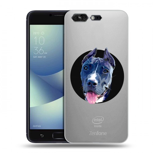 Полупрозрачный дизайнерский силиконовый чехол для ASUS ZenFone 4 Pro Прозрачные собаки