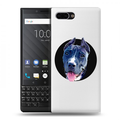 Полупрозрачный дизайнерский пластиковый чехол для BlackBerry KEY2 Прозрачные собаки