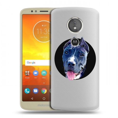Полупрозрачный дизайнерский пластиковый чехол для Motorola Moto E5 Прозрачные собаки