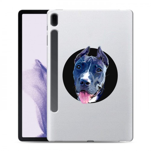 Полупрозрачный дизайнерский силиконовый чехол для Samsung Galaxy Tab S7 FE Прозрачные собаки
