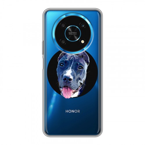 Полупрозрачный дизайнерский силиконовый с усиленными углами чехол для Huawei Honor Magic 4 Lite 5G Прозрачные собаки