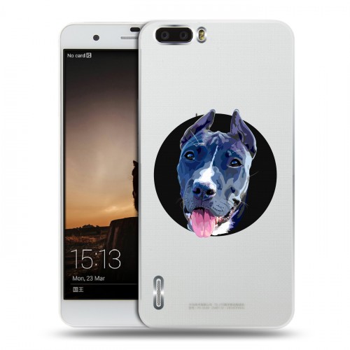 Полупрозрачный дизайнерский пластиковый чехол для Huawei Honor 6 Plus Прозрачные собаки