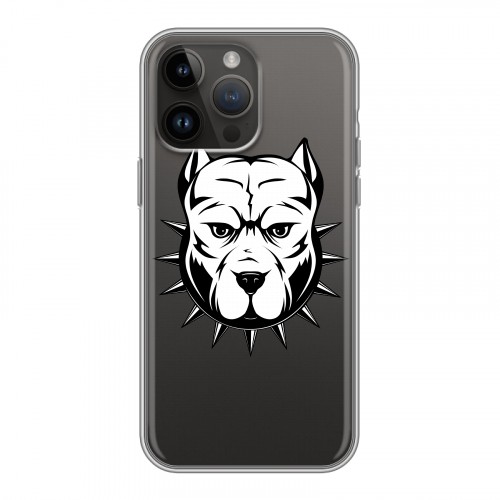 Полупрозрачный дизайнерский пластиковый чехол для Iphone 14 Pro Max Прозрачные собаки