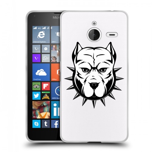 Полупрозрачный дизайнерский пластиковый чехол для Microsoft Lumia 640 XL Прозрачные собаки