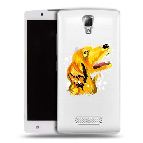 Полупрозрачный дизайнерский пластиковый чехол для Lenovo A2010 Прозрачные собаки