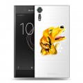 Полупрозрачный дизайнерский пластиковый чехол для Sony Xperia XZs Прозрачные собаки