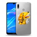 Полупрозрачный дизайнерский пластиковый чехол для Huawei Y6 (2019) Прозрачные собаки