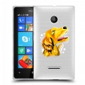 Полупрозрачный дизайнерский пластиковый чехол для Microsoft Lumia 435 Прозрачные собаки