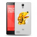 Полупрозрачный дизайнерский силиконовый чехол для Xiaomi RedMi Note Прозрачные собаки