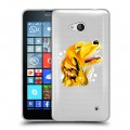 Полупрозрачный дизайнерский пластиковый чехол для Microsoft Lumia 640 Прозрачные собаки