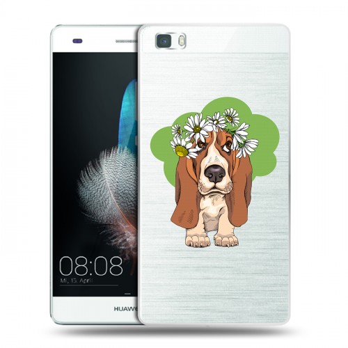 Полупрозрачный дизайнерский пластиковый чехол для Huawei P8 Lite Прозрачные собаки