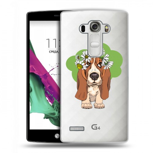 Полупрозрачный дизайнерский пластиковый чехол для LG G4 S Прозрачные собаки