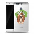 Полупрозрачный дизайнерский пластиковый чехол для Huawei P9 Plus Прозрачные собаки