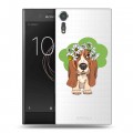 Полупрозрачный дизайнерский пластиковый чехол для Sony Xperia XZs Прозрачные собаки