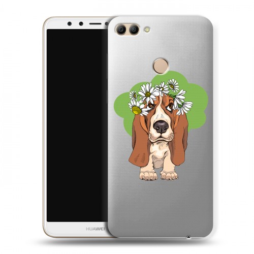 Полупрозрачный дизайнерский пластиковый чехол для Huawei Y9 (2018) Прозрачные собаки