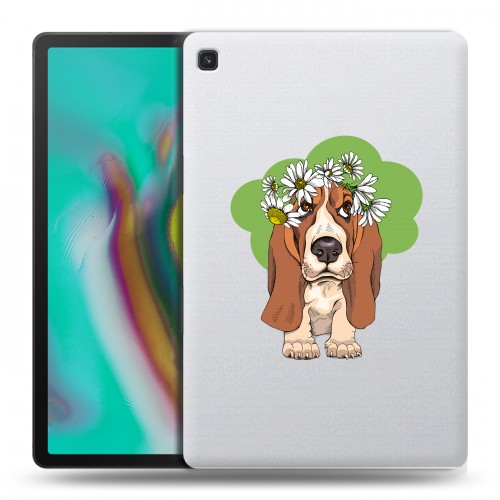 Полупрозрачный дизайнерский силиконовый чехол для Samsung Galaxy Tab S5e Прозрачные собаки