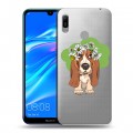 Полупрозрачный дизайнерский пластиковый чехол для Huawei Y6 (2019) Прозрачные собаки