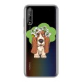 Полупрозрачный дизайнерский силиконовый чехол для Huawei Y8p Прозрачные собаки