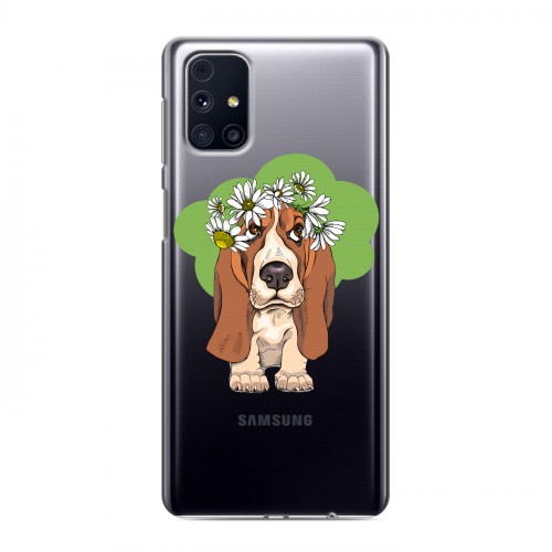 Полупрозрачный дизайнерский пластиковый чехол для Samsung Galaxy M31s Прозрачные собаки