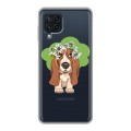 Полупрозрачный дизайнерский пластиковый чехол для Samsung Galaxy A22 Прозрачные собаки