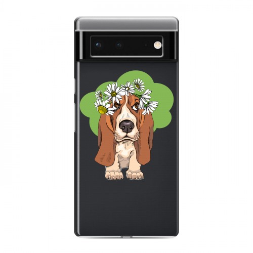 Полупрозрачный дизайнерский пластиковый чехол для Google Pixel 6 Прозрачные собаки