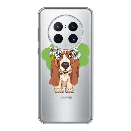 Полупрозрачный дизайнерский пластиковый чехол для Huawei Mate 50 Pro Прозрачные собаки