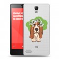 Полупрозрачный дизайнерский пластиковый чехол для Xiaomi RedMi Note Прозрачные собаки