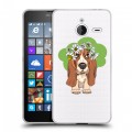 Полупрозрачный дизайнерский пластиковый чехол для Microsoft Lumia 640 XL Прозрачные собаки