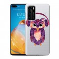 Полупрозрачный дизайнерский пластиковый чехол для Huawei P40 Прозрачные совы