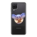 Полупрозрачный дизайнерский пластиковый чехол для Samsung Galaxy A12 Прозрачные совы