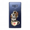 Полупрозрачный дизайнерский силиконовый чехол для Samsung Galaxy Note 9 Сова и кофе