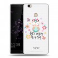 Полупрозрачный дизайнерский пластиковый чехол для Huawei Honor Note 8 Прозрачные совы