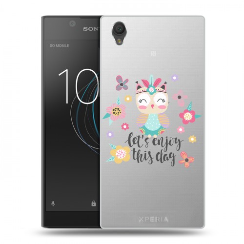 Полупрозрачный дизайнерский пластиковый чехол для Sony Xperia L1 Прозрачные совы