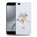 Полупрозрачный дизайнерский пластиковый чехол для Xiaomi Mi5C Прозрачные совы