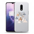 Полупрозрачный дизайнерский пластиковый чехол для OnePlus 7 Прозрачные совы