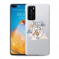 Полупрозрачный дизайнерский пластиковый чехол для Huawei P40 Прозрачные совы