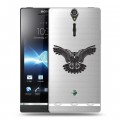 Полупрозрачный дизайнерский пластиковый чехол для Sony Xperia S Прозрачные совы