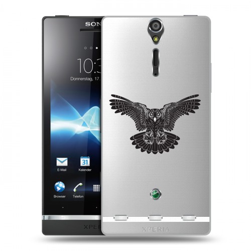 Полупрозрачный дизайнерский пластиковый чехол для Sony Xperia S Прозрачные совы