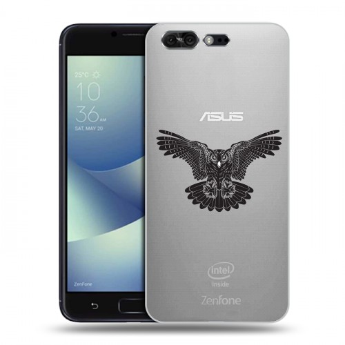 Полупрозрачный дизайнерский силиконовый чехол для ASUS ZenFone 4 Pro Прозрачные совы