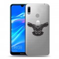 Полупрозрачный дизайнерский пластиковый чехол для Huawei Y6 (2019) Прозрачные совы