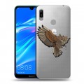 Полупрозрачный дизайнерский пластиковый чехол для Huawei Y6 (2019) Прозрачные совы