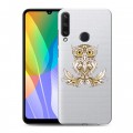 Полупрозрачный дизайнерский пластиковый чехол для Huawei Y6p Прозрачные совы