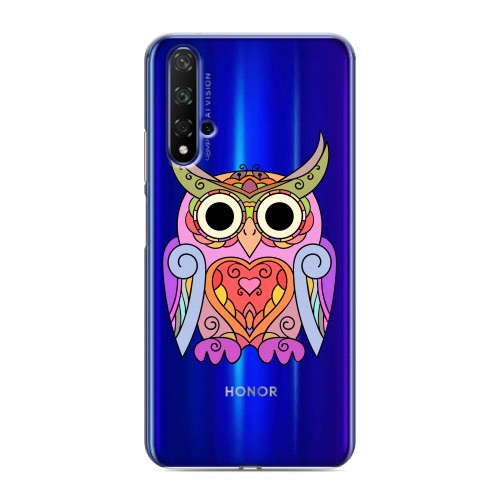 Полупрозрачный дизайнерский пластиковый чехол для Huawei Honor 20 Прозрачные совы